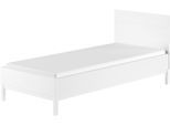 Einzelbett VIPACK "in gradlinigem Design, glattem Kopfteil und pflegeleichter Oberfläche", weiß (weiß, weiß, weiß), B:97,5cm H:90cm L:205cm, Betten, Einzelbett, 90x200, komfortable Liegehöhe, vielseitig, weiß lackiert