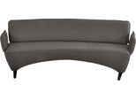 Polsterbank K+W KOMFORT & WOHNEN, grau (granit), B:216cm H:87cm T:66cm, Sitzbänke, Polsterbank, Leicht abgerundete Segmentbank im hochwertigen Leder, mit Armlehnen