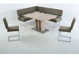 Essgruppe K+W KOMFORT & WOHNEN, beige (zypresse 21), B:158cm H:89cm T:199cm, Sitzmöbel-Sets, Essgruppe, langer Schenkel links oder rechts, 2 Freischwinger, 1 Funktionstisch