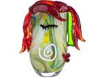 Tischvase CASABLANCA BY GILDE "Curly", bunt (grün, rot), B:27,5cm H:29,5cm T:12cm, Glas, Vasen, Tischvase, dekorative Vase aus Glas, Blumenvase