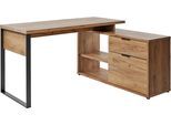 Eckschreibtisch JAHNKE "LOOP C 150 E", braun (kerneiche, anthrazit, anthrazit, kerneiche), B:150cm H:76,2cm T:120cm, Tische, Eckschreibtisch, Eckschreibtisch, wechselseitig montierbar, viel Stauraum