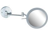Wandspiegel WENKO "Aura", grau (chromfarben), B:20cm H:24,5cm T:14,85cm, Stahl, Spiegel, Wandspiegel, 5-fach Vergrößerung