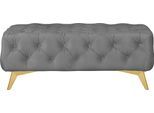 Polsterhocker HOME AFFAIRE "Amaury", grau, B:120cm H:45cm T:80cm, Struktur (100% Polyester);Samtoptik (100% Polyester), Hocker, Polsterhocker, Chesterfield-Optik, Breite 120cm, Fußfarbe wählbar