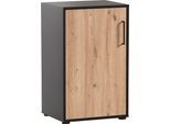 Aktenschrank WELLTIME "Aino", schwarz (schwarzmatt, artisan eichefarben), B:50,9cm H:83,6cm T:41cm, FSC-zertifizierter Holzwerkstoff, Schränke, Aktenschrank