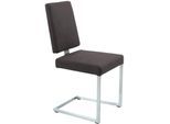 Freischwinger K+W KOMFORT & WOHNEN, braun (schwarzbraun 79, edelstahloptik), B:44cm H:96cm T:57cm, Stühle, Freischwinger, stabiles Hochkantgestell, in Leder oder Microfaser