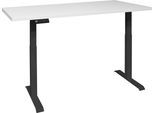 Schreibtisch MÄUSBACHER "Big System Office, Arbeitstisch, Bürotisch", schwarz-weiß (schwarz matt, weiß matt lack, schwarz matt, weiß matt lack), B:120cm, Tische, Schreibtisch, Breite 120 cm, elektrisch höhenverstellbar, weiß matt lack