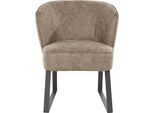 Sessel EXXPO - SOFA FASHION "Americano, Loungesessel", braun (cappuccino), B:66cm H:80cm T:69cm, Sessel, Sessel, mit Keder und Metallfüßen, Bezug in verschiedenen Qualitäten, 1 Stck.