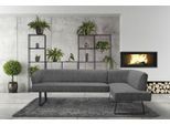 Eckbank EXXPO - SOFA FASHION "Americano", grau (anthrazit), B:249cm H:83cm T:157cm, Sitzbänke, Eckbank, mit Keder und Metallfüßen, Bezug in verschiedenen Qualitäten