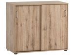 Aktenschrank WELLTIME "Baku", braun (wildeichefarben), B:100,1cm H:83,6cm T:41cm, FSC-zertifizierter Holzwerkstoff, Schränke, Aktenschrank, 100x63 cm, Schiebetüren, Made in Germany