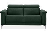 2-Sitzer OTTO HOME "Lund, mit Relaxfunktion und Kopfteilverstellung", grün (dunkelgrün), B:160cm H:97cm T:100cm, Webstoff 100% Polyester, Sofas, 2-Sitzer, manuell od. elektrisch (m.USB-C), Echtleder, Kunstleder, Webstoff