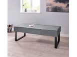 Sitzbank OTTO HOME "Oliver", grau (grau (fantasy 8202), schwarz), B:140cm H:50cm T:62cm, Holzwerkstoff, Massivholz, Polyester, Sitzbänke, Sitzbank
