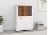 Vitrine HOME AFFAIRE "Valencia", braun (opaque weiß, artisan eiche, weiß matt), B:103,5cm H:143cm T:41cm, Holzwerkstoff, MDF, Schränke, Vitrine, Breite 103,5 cm, mit 4 offenen Fächern
