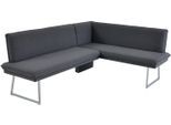 Eckbank K+W KOMFORT & WOHNEN, grau, H:86cm T:60cm, Sitzbänke, Eckbank, mit Sattlernaht und schmaler Kufe, langer Schenkel rechts oder links