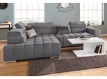 Ecksofa EXXPO - SOFA FASHION "Elias, aktuelle Kreuzsteppung im Sitz, bequem, Breite 307cm, L-Form", grau (anthrazit), B:307cm H:94cm T:201cm, Struktur ( 100% Polyester), Sofas, Ecksofa, mit Kopf- bzw. Rückenverstellung, wahlweise mit Bettfunktion