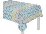Tischdecke WIRTH "ZIRBELLO" Gr. 2, blau (blau, grün), B:120cm L:120cm, Baumwolle, Polyester, Tischdecken, Tischdecke