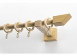 Gardinenstange GARESA "CUBUS", beige (natur), L:320cm Ø:20mm, Holzwerkstoff, Gardinenstangen, Gardinenstange, Vorhanggarnitur, verlängerbar, Endknopf abgeschrägt, mit Ringe