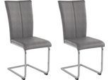 Freischwinger HOME AFFAIRE "Nils", grau (anthrazit (fantasy 8203)), B:42,5cm H:100cm T:60cm, Holzwerkstoff, Metall, Polyester, Stühle, Freischwinger, Stuhl belastbar bis 120 Kg, Gestell Metall im Chrom-Look oder Schwarz