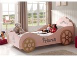 Kinderbett VIPACK "Princess, in Kutschen-Optik, MDF rosa lackiert mit Applikationen", rosa, B:105cm H:120cm L:210cm, Betten, Kinderbett, ein Highlight im Kinderzimmer
