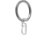 Gardinenring GARESA "Flachring mit Haken" Gr. 1, silber (silberfarben), Ø:20cm, Gardinenbefestigungen, Gardinenring, für Durchmesser bis 20mm, einfache Montage