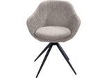 Drehstuhl K+W KOMFORT & WOHNEN "ZOOM", braun (lightbraun 72), B:60cm H:83cm T:57cm, Stühle, Drehstuhl, 4-Fuß Drehstuhl mit Gestell aus Metall schwarz Struktur