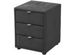 Nachtkonsole JOCKENHÖFER GRUPPE "Lissy mit 3 Schubladen", dunkelgrau 438, 09, B:44cm H:53,5cm T:45cm, Sideboards, Nachtkonsole, mit induktiver Ladeeinheit und zusätzlich USB-A und USB-C Ladeports