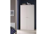 Kleiderschrank VIPACK, weiß, B:110cm H:205cm T:57cm, Schränke, Kleiderschrank, Kleiderschrank mit 2 Türen, Hängemöglichkeit und Wäschefächern