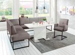Eckbank EXXPO - SOFA FASHION "Affogato, hoher Sitzkomfort, bequem", braun (schlamm), B:197cm H:82cm T:265cm, Struktur: Webvelour 100% Polyester, Sitzbänke, Eckbank, Frei im Raum stellbar
