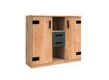 Kombikommode WIMEX "Liverpool, Schrank 2trg.mit 2 Schubladen, Made in Germany", grau (plankeneiche, nachbildung, abgesetzt graphitfarben), B:124cm H:105cm T:41cm, Sideboards, Kombikommode, mit Soft-Close, 124/41/105cm, Industrial Design