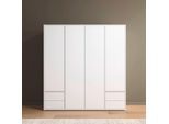 Drehtürenschrank RAUCH "Kleiderschrank Schrank Garderobe Wäscheschrank NABILA viel Stauraum", weiß (alpinweiß), B:187cm H:194cm T:53cm, Holzwerkstoff, Schränke, Drehtürenschrank, mit 2 Schubladen und Push-to-Open Funktion TOPSELLER MADE IN GERMANY