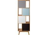 Bücherregal WOODMAN "Avon", braun (eiche, pastell), Regale, Bücherregal, Höhe 191 cm, Holzfurnier aus Eiche, schlichtes skandinavisches Design