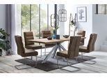 Esstisch HOME AFFAIRE "Tristan natur", beige (natur, silber, natur), B:180cm H:77cm T:90cm, Tische, Esstisch, mit echter Baumkante