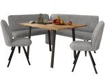Eckbankgruppe OTTO HOME "Mily Essecke, Sitzgruppe, Eckbankgruppe, Küchenbankgruppe", grau (ghost grau, schwarz), B:205cm H:89cm T:164cm, Sitzmöbel-Sets, Eckbankgruppe, BESTSELLER