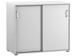 Aktenschrank WELLTIME "Baku", weiß, B:100,1cm H:83,6cm T:41cm, FSC-zertifizierter Holzwerkstoff, Schränke, Aktenschrank, 100x63 cm, Schiebetüren, Made in Germany