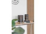 Windlicht FINK "MARIAN", silber (schwarz, silberfarben), H:26cm Ø:16cm, Eisen, Kerzenhalter, Windlicht, Kerzenhalter aus Eisen, mit wellenförmigen Cut-Outs