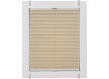 Plissee SUNLINES "One Size Style Crepe", beige (sand, grau, grau), B:50cm H:130cm, Obermaterial: 85% Polyester, 15% sonstige Fasern, Plissees, Plissee, Zubehörfarbe grau, zum Klemmen