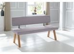 Bank OTTO HOME "Mobilar Rio", grau, B:160cm H:89cm T:53cm, Polyester, Sitzbänke, Bank, mit Rückenlehne und aus Massivholz