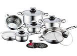 Topf-Set CS KOCH-SYSTEME "Aurich", silber (silberfarben), Töpfe, Topf-Set, 16-teilig, Induktion