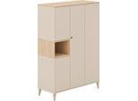 Kleiderschrank PAIDI "MILA & BEN Steiff by PAIDI in Beige, 4 Türen mit Push-to-open", beige (cashmere, beige, scandinavian, wood), B:141,2cm H:205,8cm T:58,2cm, Holzwerkstoff, Schränke, Kleiderschrank, inkl. Kleiderstangen und Einlegeböden, Massivholz-Füße, Soft-Close