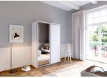 Schwebetürenschrank PRIESS "Arnsberg", weiß (lichtweiß), B:144cm H:211cm T:64,5cm, Holzwerkstoff, Schränke, Schwebetürenschrank, mit Spiegel