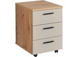 Rollcontainer BEGA OFFICE "Kanada, BxHxT 45x59x55 cm", artisan eiche, kaschmir, B:45cm H:59cm T:55cm, Holzwerkstoff, Rollwagen, Rollcontainer, Breite 45cm, Schubkästen mit Softclose