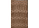 Badematte DONE. "Delia", braun (cognac), H:10mm, Baumwolle, Badematten, Badematte, Badteppich, Uni-Farben, Hoch-Tief Effekt, reine Baumwolle, waschbar