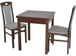 Essgruppe "3tlg. Tischgruppe", grau (nussbaum, nachbildung, grau, nussbaum, nachbildung), B:45cm H:95cm T:48cm, FSC-zertifiziertes Massivholz, HOFMANN LIVING AND MORE, Sitzmöbel-Sets, Essgruppe, Stühle montiert