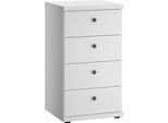 Schubkastenkommode WIEMANN "Göteborg", weiß, B:47cm H:86cm T:42cm, Holzwerkstoff, Sideboards, Schubkastenkommode, vormontiert
