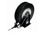 Schlauchaufroller CEMO, Stahlblech, lackiert, für Öl, offen, mit Gelenkarm, 1/2" IG/AG, max. 60 bar, Schlauchlänge 15m, Ø 15 mm