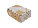Elco Versandverpackung mit Steckverschluss, Wellpappe 1‑wellig, innen 395 x 250 x 140 mm, FSC Mix, braun/schwarz/weiss
