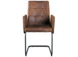Mid.you Armlehnstuhl, Braun, Metall, Textil, C-Form, 52x91x59.5 cm, Esszimmer, Stühle, Esszimmerstühle, Armlehnenstühle