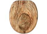 WC-Sitz SANILO "Rustikal", holzfarben, B:37,7cm L:47cm, MDF - Mitteldichte Holzfaserplatte, WC-Sitze