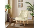 Esszimmersessel OTTO HOME "Emery", beige (creme), B:55cm H:74cm T:62cm, Samtvelours (100% Polyester), Sessel, Esszimmersessel, 2er Set, aus schönem weichen Samtvelours Bezug, Sitzhöhe 42 cm