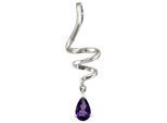 Kettenanhänger JOBO "Anhänger Tropfen", silber (silber 925), Schmuckanhänger, Damen, Silber 925 (Sterlingsilber), Kettenanhänger, 925 Silber mit Amethyst