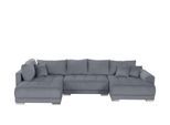 Wohnlandschaft mit Schlaffunktion Lemie ¦ grau ¦ Maße (cm): B: 356 H: 85 T: 218.0